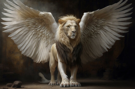 lion angel wings