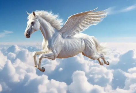 horse flying in the sky